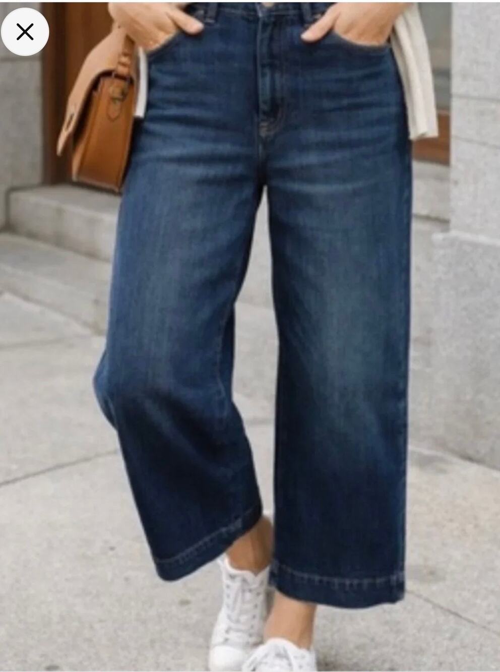 Talbots Wide Leg Crop Jeans Blue 4P Petite NWT High Rise Cropped Denim Classic‎